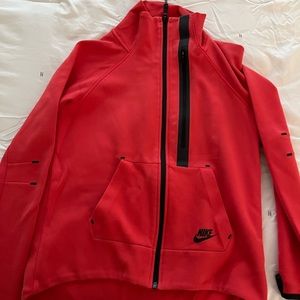 Red Nike zip up sweater